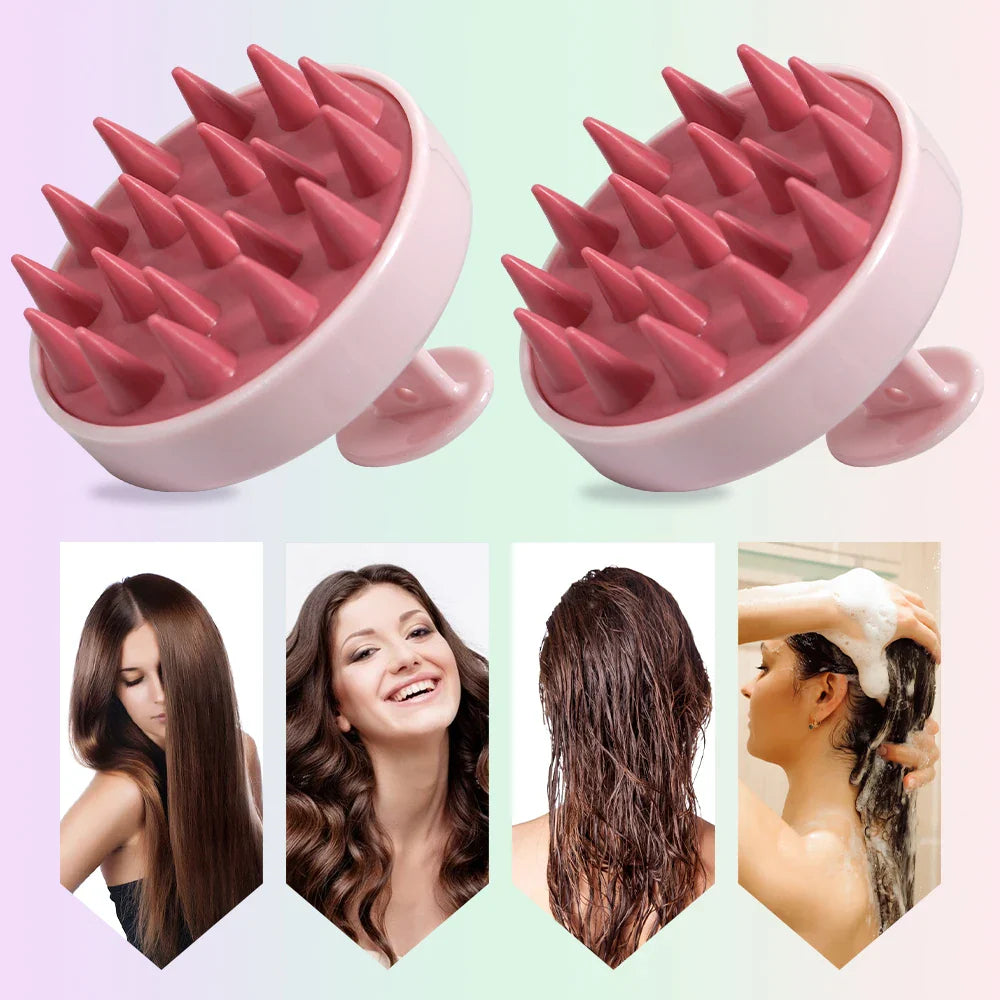 Soft Silicone Scalp Massager Shampoo Brush – Men & Women