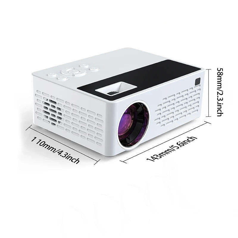 Besus J12C Pro Mini Portable Projector, 1080P Full HD, connects to your cell phone, 120 inch large screen projection for indoor. Peaceful Pleasures Health and Wellness