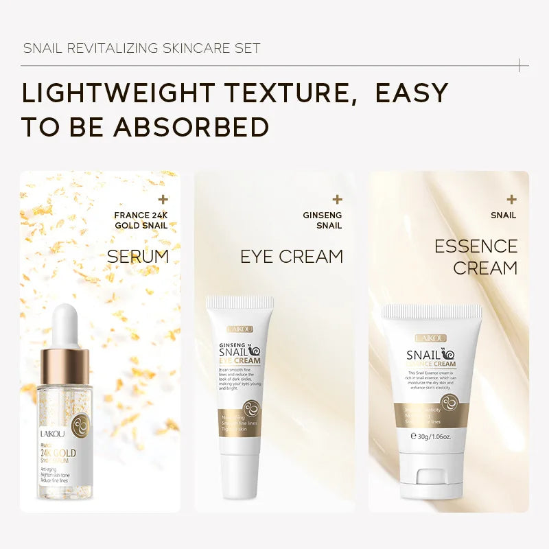 LAIKOU Vitamin C 24K Gold Sakura Skin Care Set – 3-Piece Kit