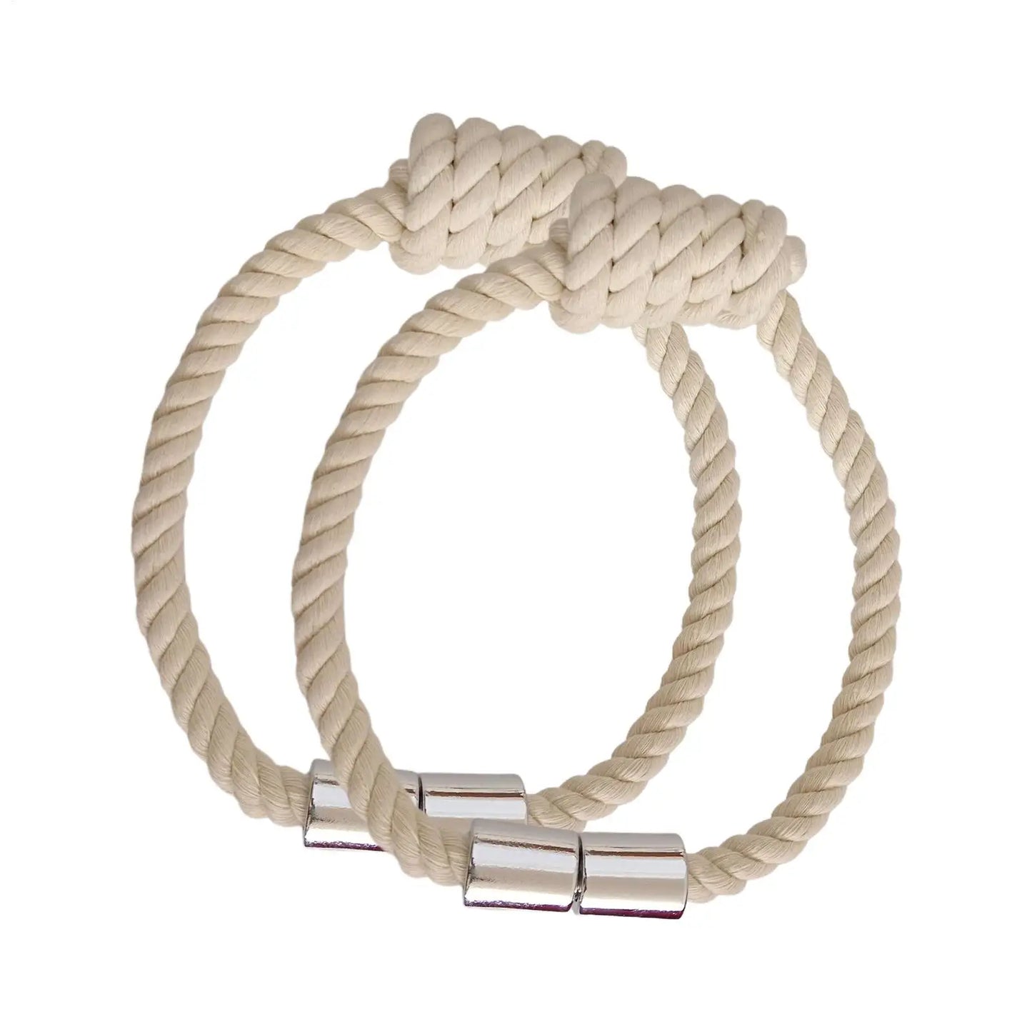 Magnetic Curtain Tiebacks – Elegant Rope Holdbacks, Set of 2