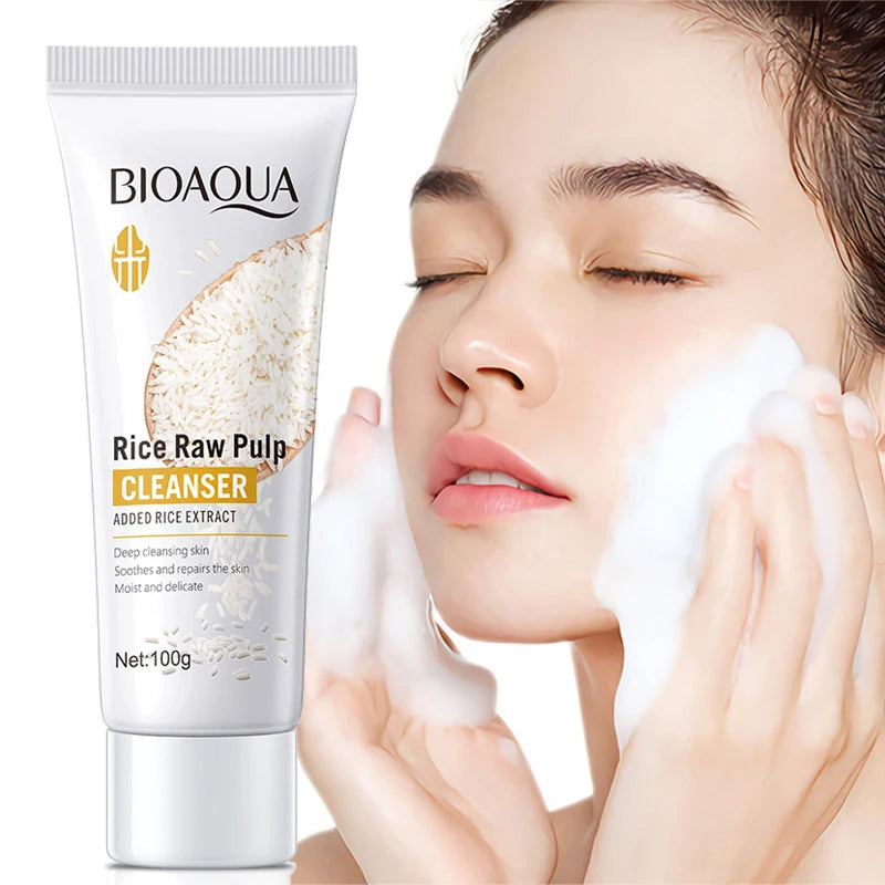 BIOAQUA Rice Raw Pulp Facial Cleanser – Brightening Face Wash
