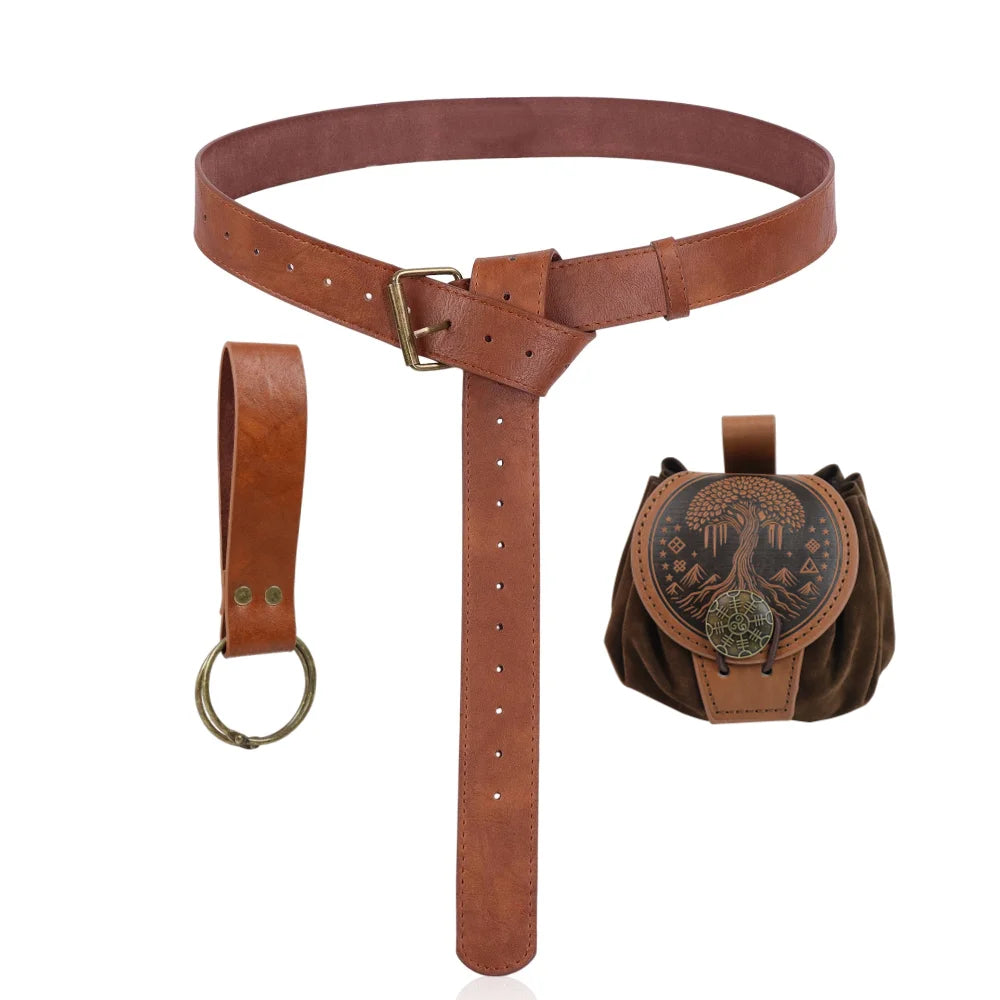 Medievalcosplayleather Belt Copper Coin Waist Bag Renaissance Dress