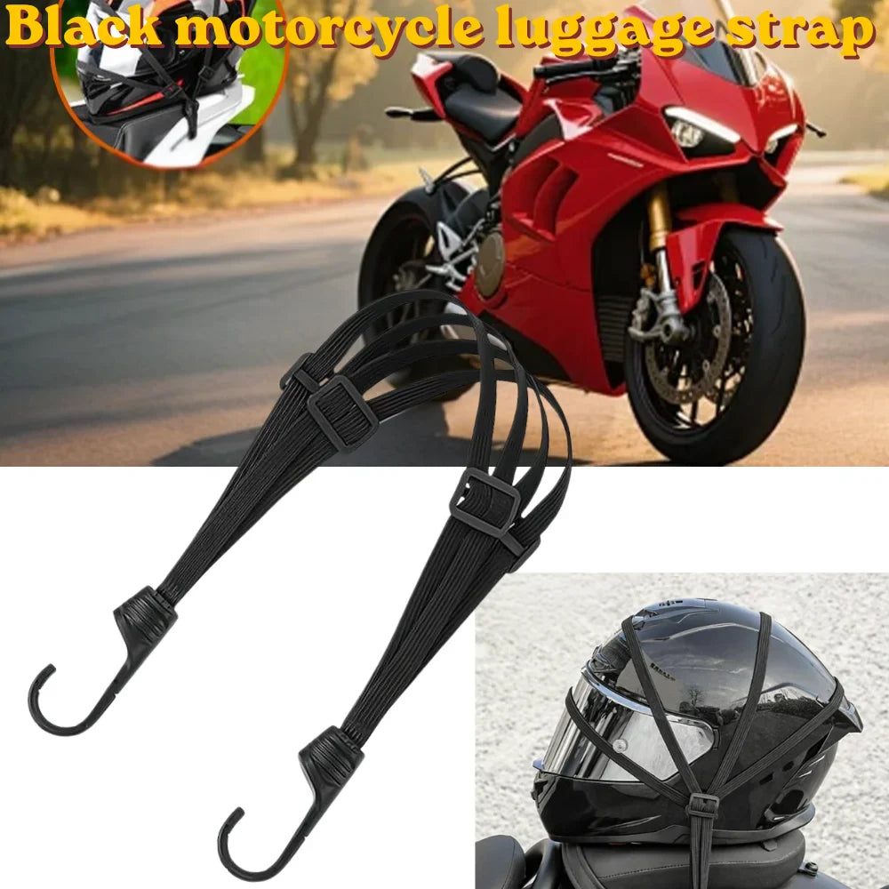 Motorcycle Helmet Elastic Straps with Hooks 60/90CM – 2 Pack