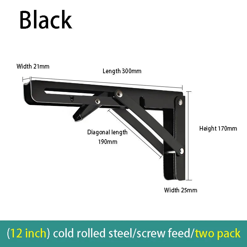 2PCS Folding Wall Shelf Brackets – Stainless Steel Right Angle