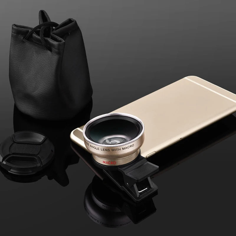 Mobile Phone 37MM 0.45X 49UV Super Wide-angle + Macro Lens For Mobile Camera For Phone Cell Phone Accessories Smartphone Support Peaceful Pleasures Health and Wellness Gold
