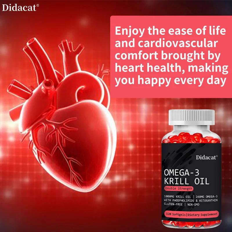 Krill Oil 1000mg Capsules – Astaxanthin, Omega-3 EPA & DHA