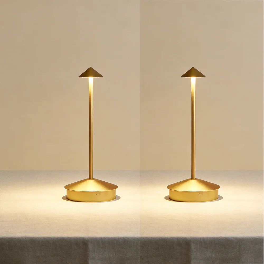 2PCS Rechargeable Table LED Lamp Touch Sensor Night Desk Lamp for Restaurant Bar Bedroom 3 Color Temperatures Stepless Dimming Peaceful Pleasures Health and Wellness Gold 2pcs