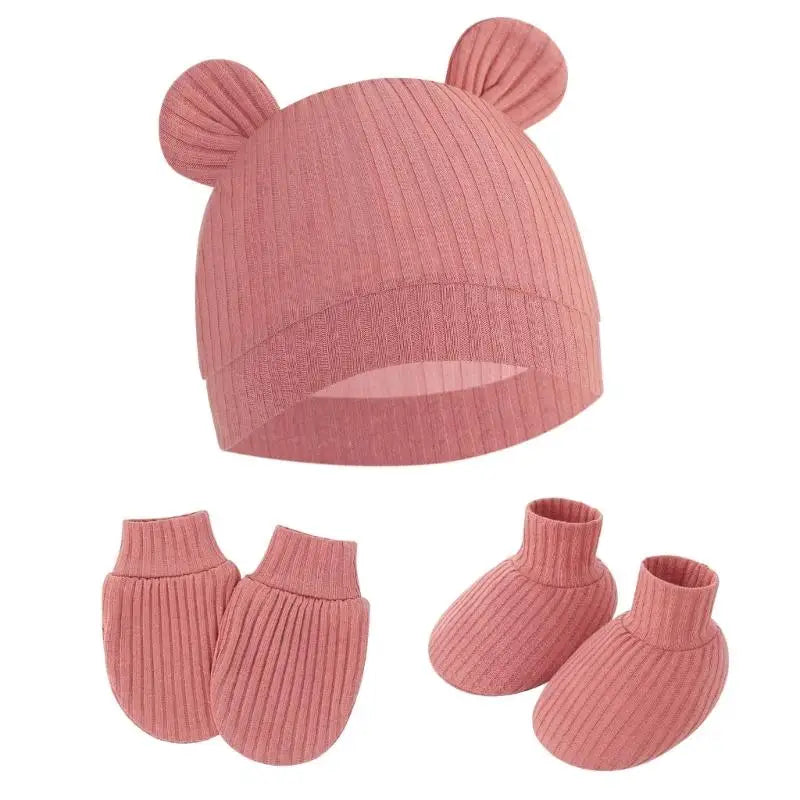 Newborn Baby Hat Mittens & Socks Set | Soft Cotton, 0–12M