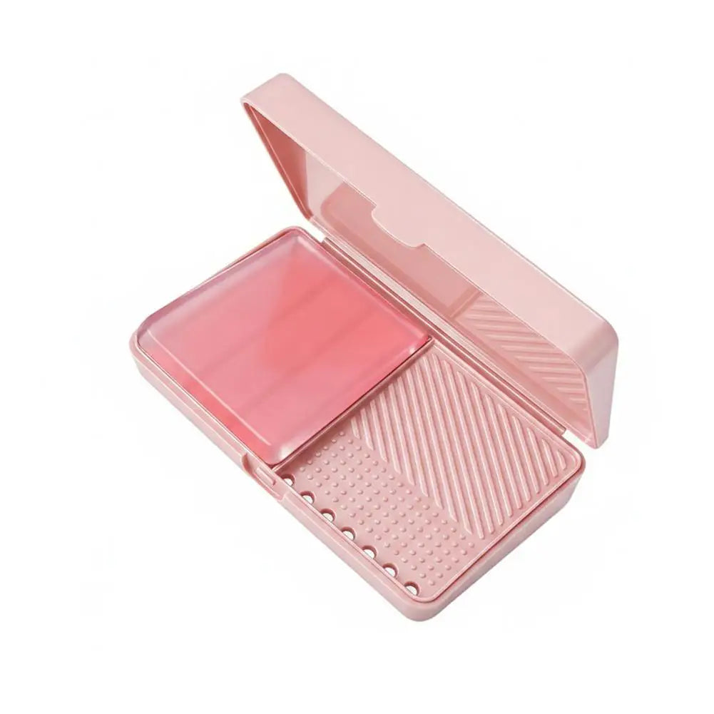 Makeup Brush Cleaner Soap, 2-in-1 Brush Cleaning Wash Bar with Scrubbing Silicone Cleaning Mat For Cleaning Makeup Sponges Brush Peaceful Pleasures Health and Wellness B