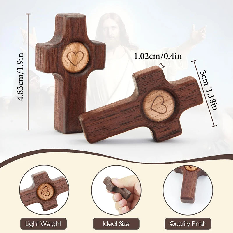 Wooden Handheld Prayer Cross | Fidget & Stress Relief Gift