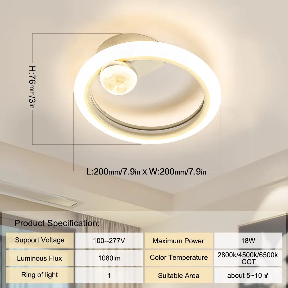 Modern LED Ring Chandelier 4-9 Rings | Remote Dimming Light