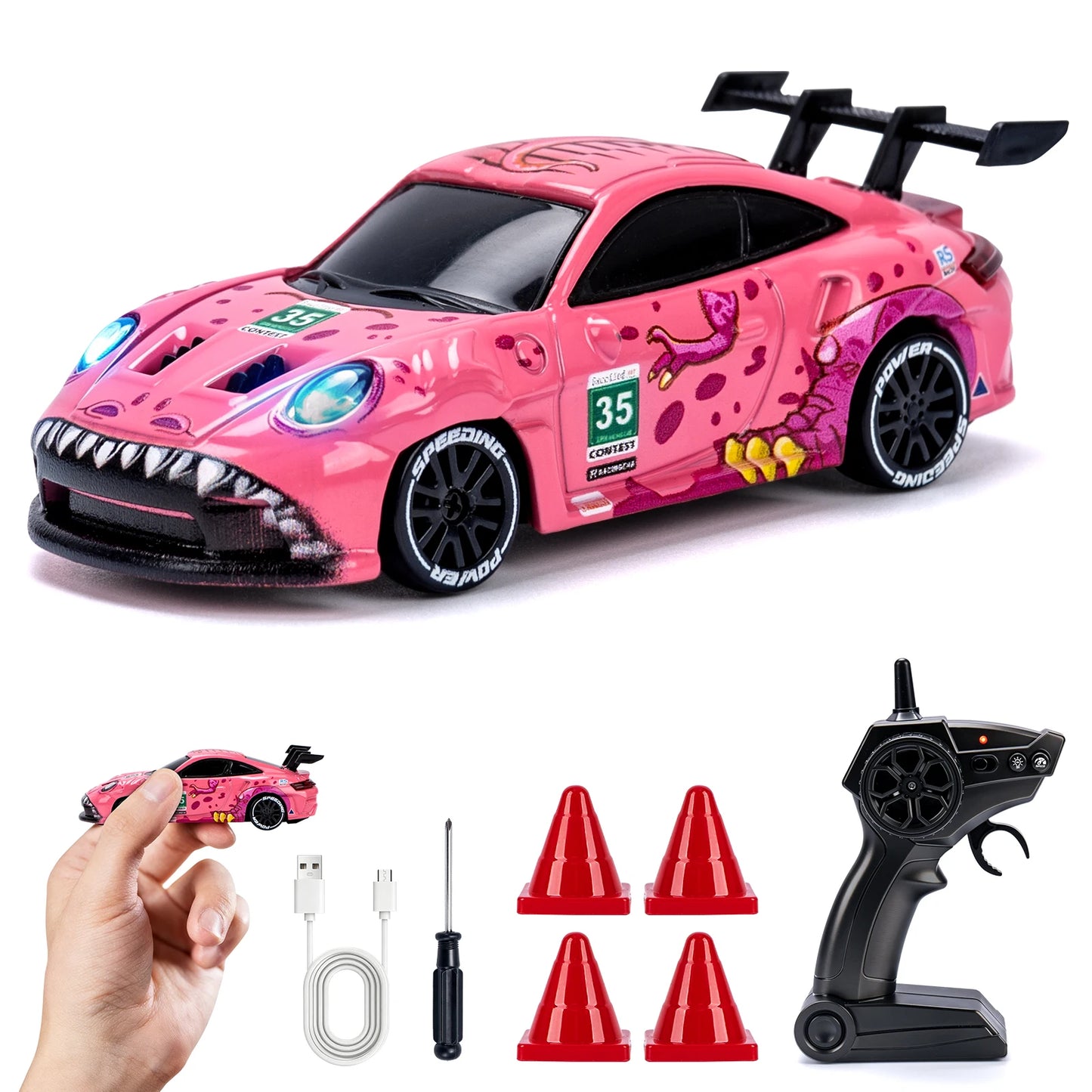 1 64 Speed Drift RC Car Mini Racing Model Light 4WD Remote Control