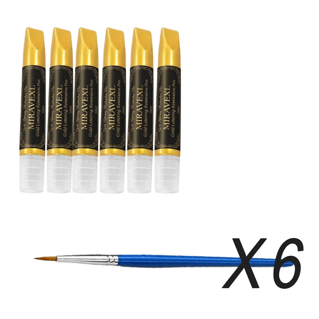 Gold Headstone Restoration Marker & Brush Set – 10ml
