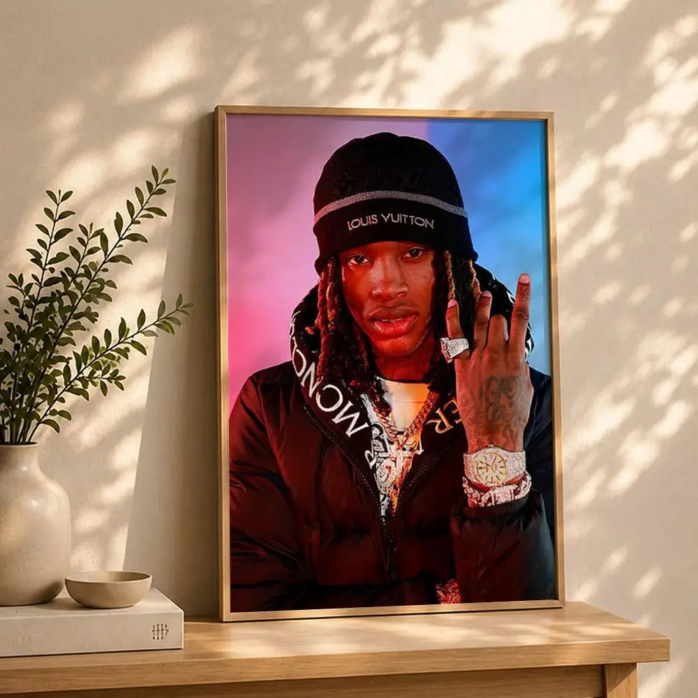 Rapper K-King VonS Poster HD Self Adhesive Waterproof Wall Art Ideal for Home Office Dorm Bedroom Great Gift Peaceful Pleasures Health and Wellness White7 21X30cmNoframe