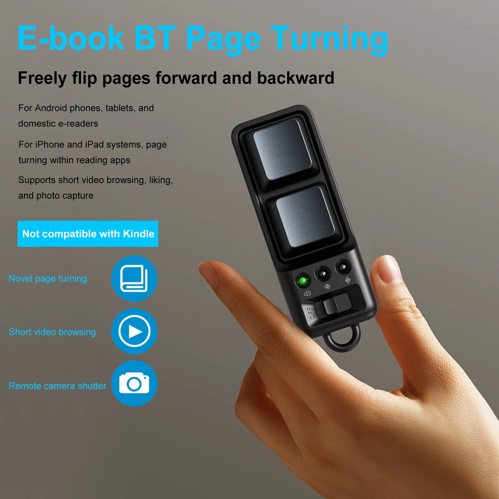 Bluetooth Scrolling Ring – Page Turner & Selfie Remote Control Peaceful Pleasures Health and Wellness