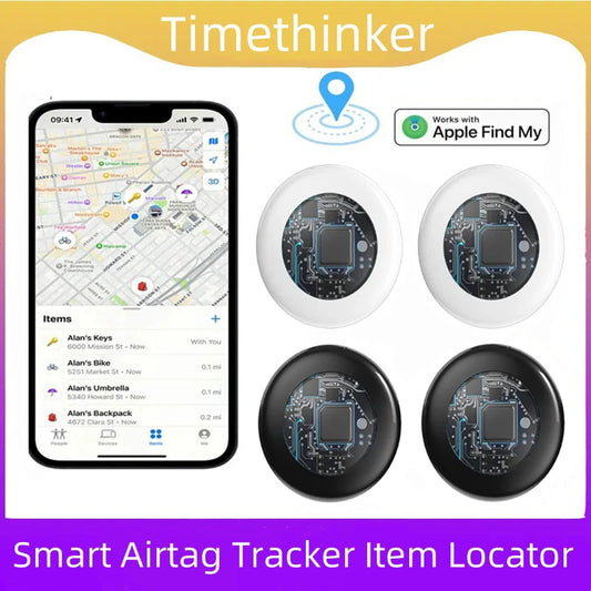 Timethinker Bluetooth GPS Tracker Smart Tag Airtag Work with Apple Find My APP ITag Locator Air Tags Pet Key Finder for iOS Peaceful Pleasures Health and Wellness