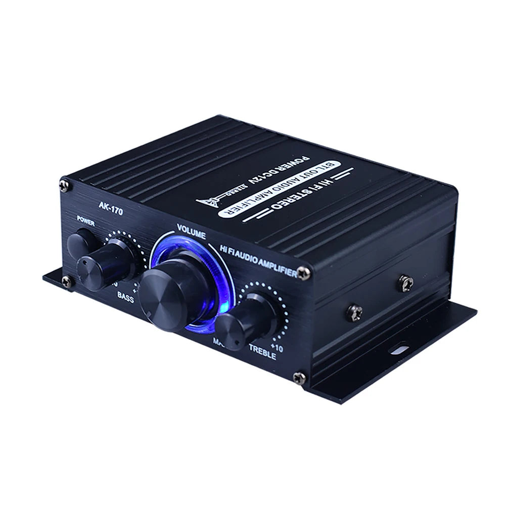 AK-170 Mini HiFi Stereo Amplifier 2×200W Dual Channel RCA