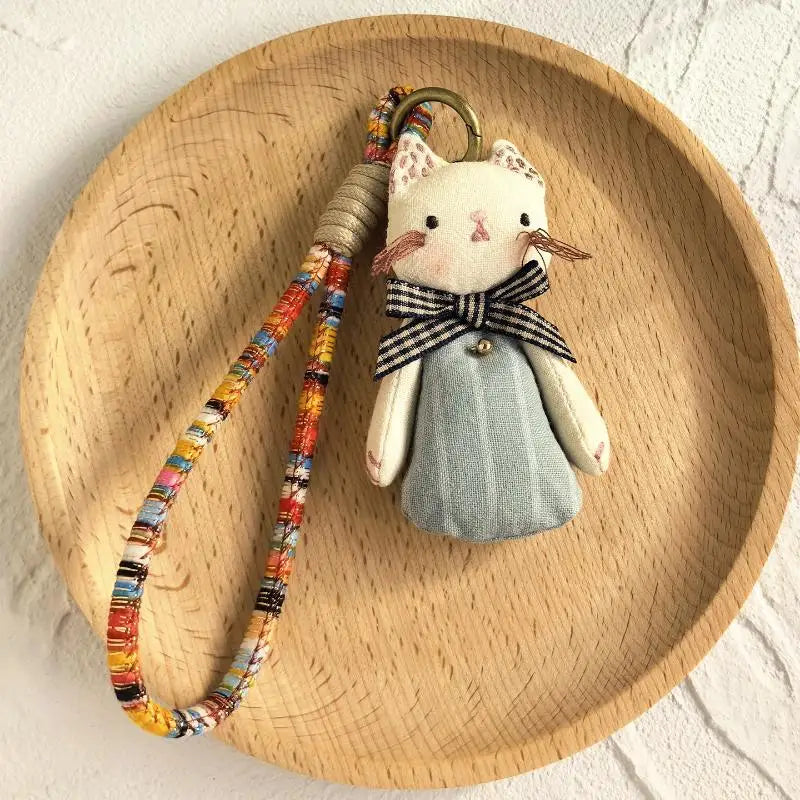 Handmade Cartoon Animal Fabric Keychain | Cute Backpack Pendant