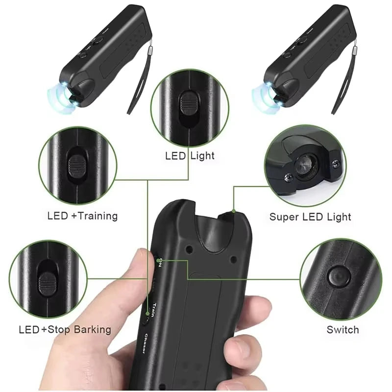Rechargeable Ultrasonic Anti Barking Device Dog Bark Deterrent Training Repellent with LED Light Peaceful Pleasures Health and Wellness