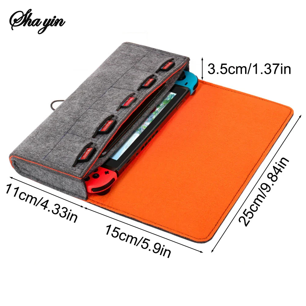 Nintendo Switch Felt Storage Bag | Console, Cards & Cable Case