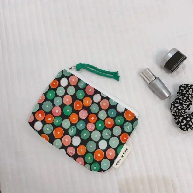Floral Cotton Mini Cosmetic Pouch | Travel Makeup Organizer