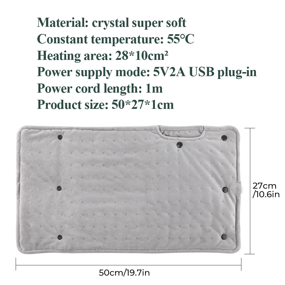 Electric Hand Warmer Portable Ultra-Soft Heating Pad Office/Travel Energy Saving USB Charging Home Graphene Abdomen Warming Pad Peaceful Pleasures Health and Wellness TYPE 3