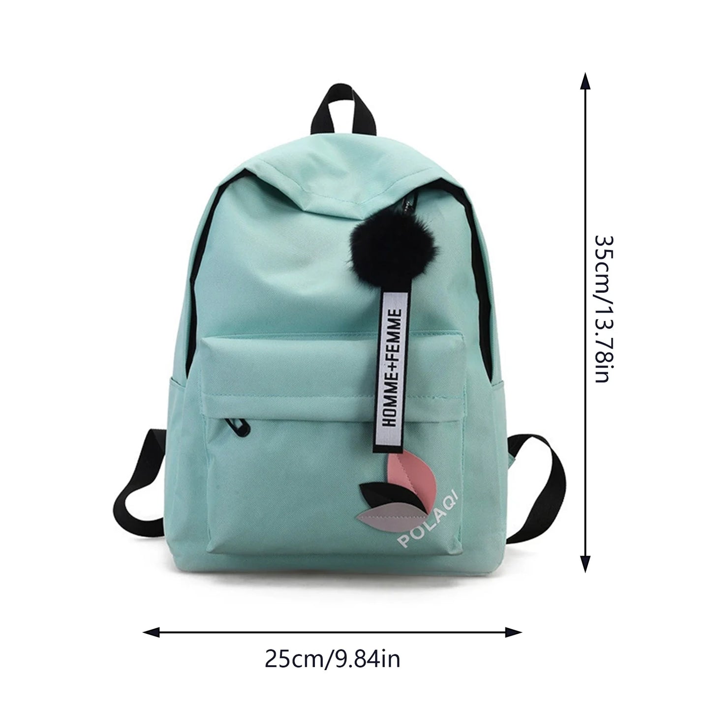 Women's Canvas Backpack for Junior High School Students Triangular Reinforcement Canvas Backpack Waterproof Canvas Backpack Peaceful Pleasures Health and Wellness