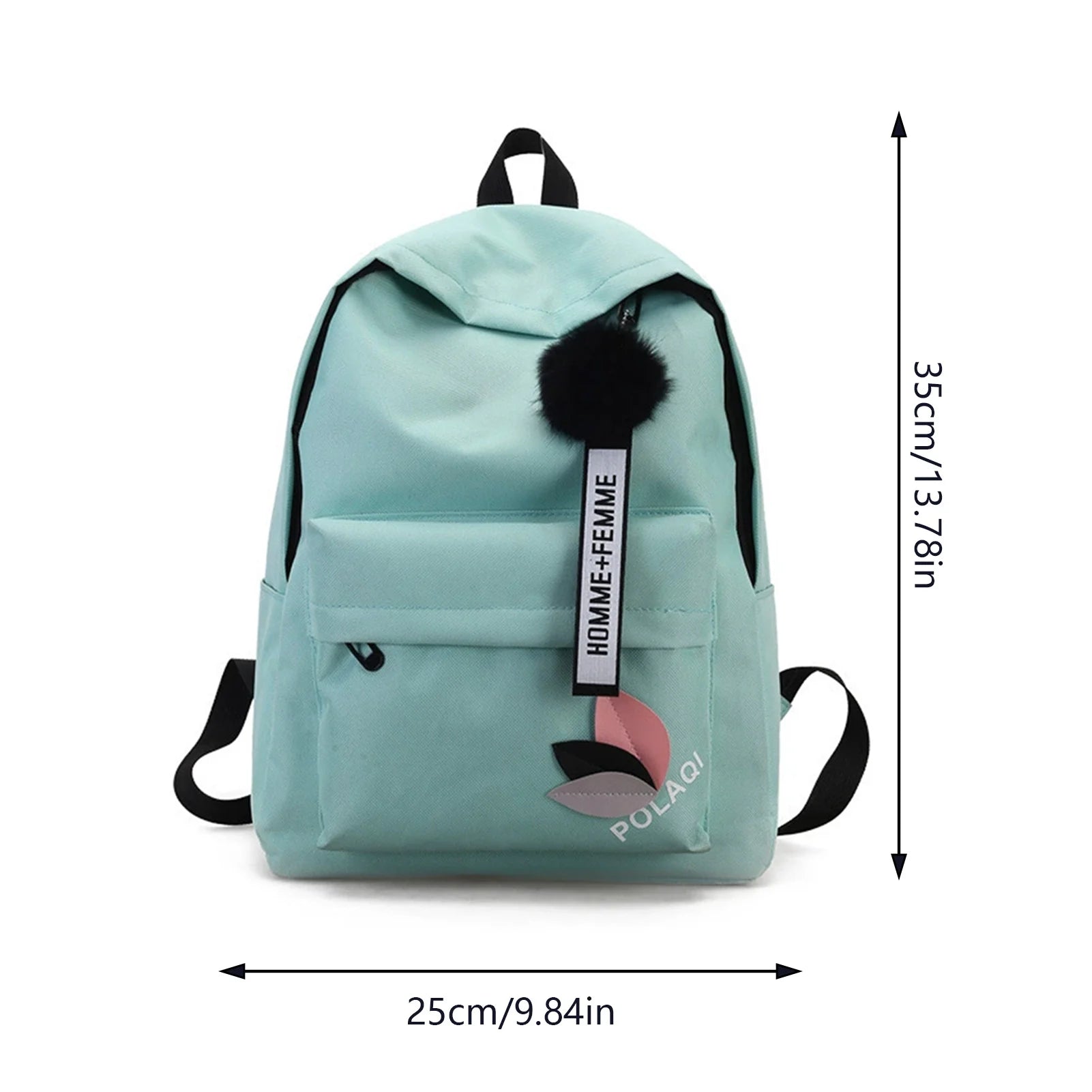 Women's Canvas Backpack for Junior High School Students Triangular Reinforcement Canvas Backpack Waterproof Canvas Backpack Peaceful Pleasures Health and Wellness