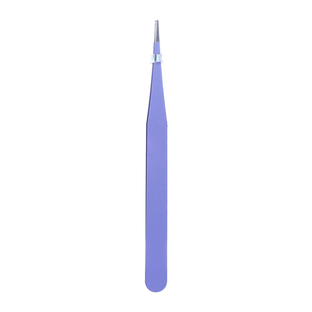 Stainless Steel Tape Sticker Tool Notebook Accessorise Journal Accessorise Tweezers Nipper Macaron Color Nail Tweezers Peaceful Pleasures Health and Wellness purple-Straight