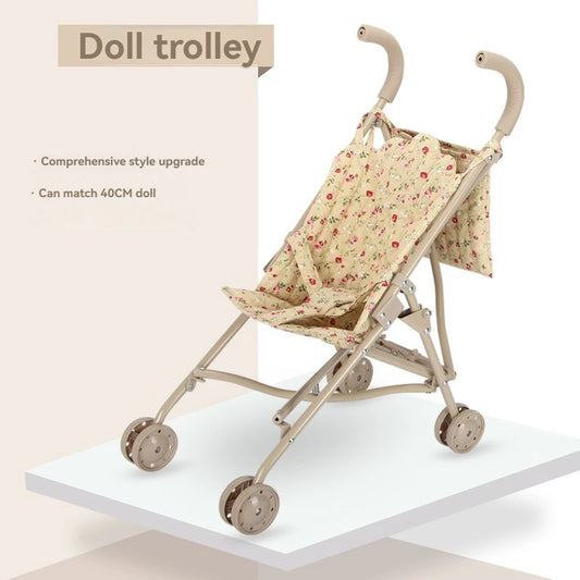 Floral Folding Doll Pram Stroller with Bag | Birthday Gift Doll Pram Stroller Peaceful Pleasures Health and Wellness