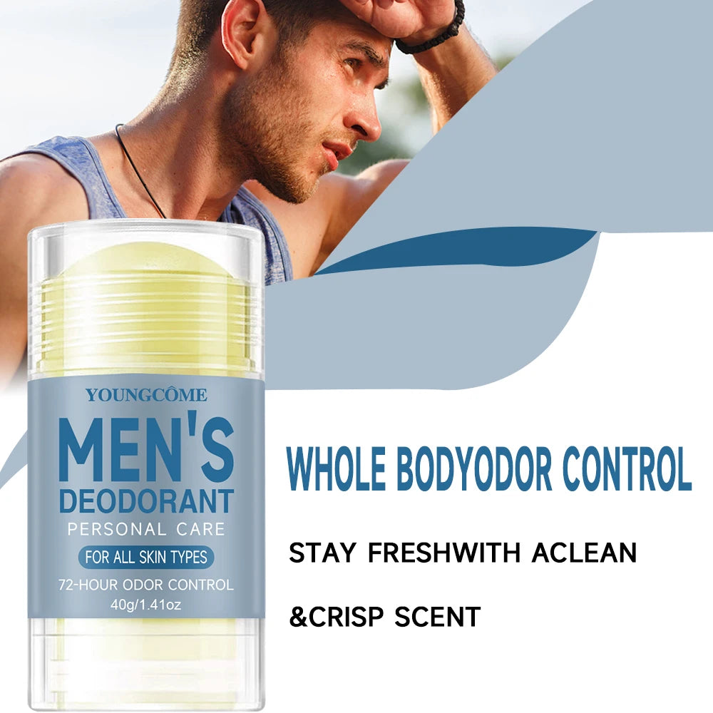 YOUNGCOME Men Deodorant StickRemove Armpit Odor Underarm Refresh Sticks Refresh Anti Sweating Keep Drying Lasting Fragrance Peaceful Pleasures Health and Wellness