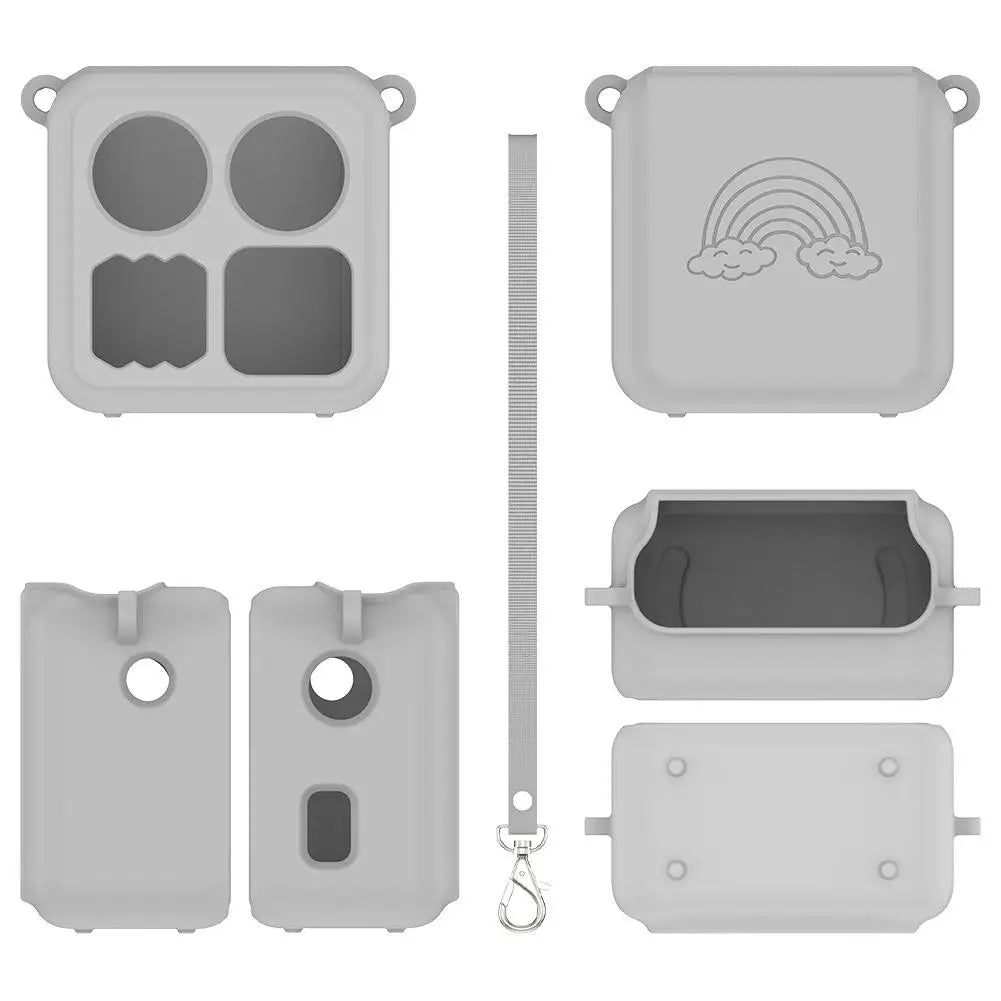 Silicone Protective Case for Yoto Mini Audio Player With Lanyard Card Slot Dustproof Shockproof Portable Storage Accessories Peaceful Pleasures Health and Wellness Gray