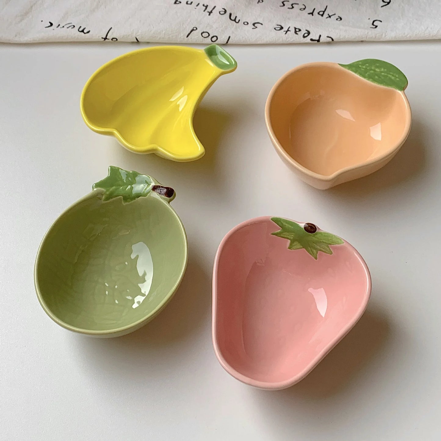 Cartoon Cute Ceramic Dipping Dish Home Snack Side Dishes Bone Plate Seasoning Soy Sauce Sauce Dish Exquisite Household Tableware Peaceful Pleasures Health and Wellness