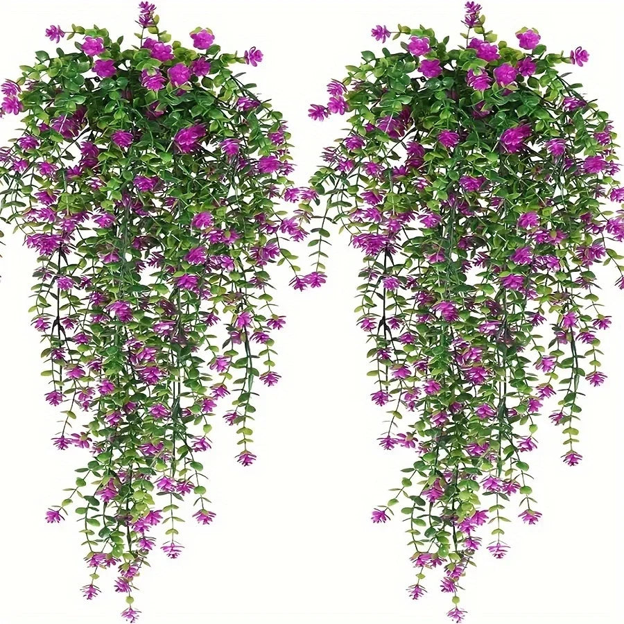 3pcs Artificial Hanging Plants UV Resistant Faux Eucalyptus Vine