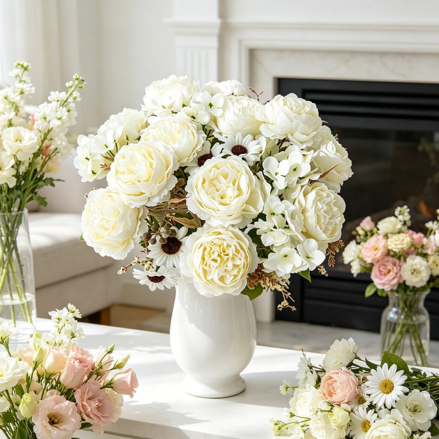 Artificial Silk Persian Peony Bouquet – Wedding & Home Decor