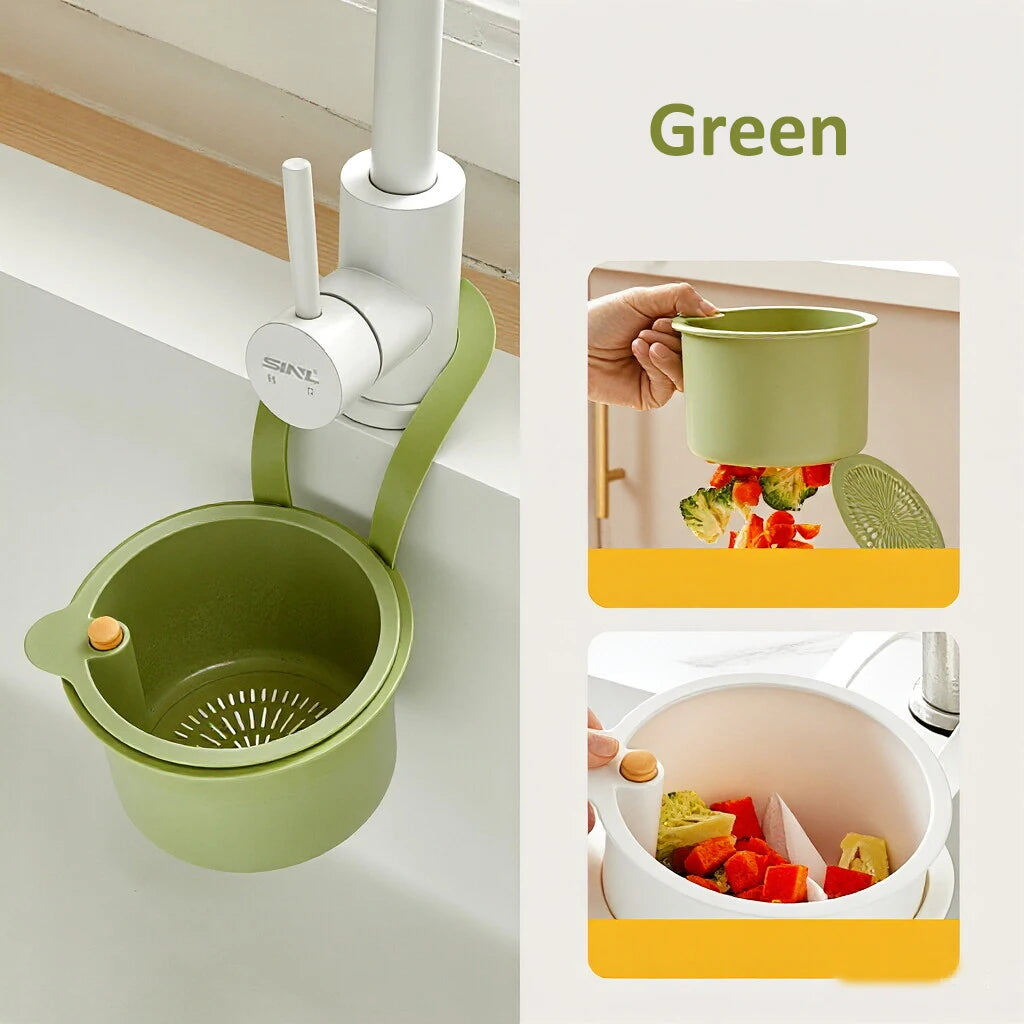 2-in-1 Kitchen Sink Drain Filter with Self-Cleaning Basket