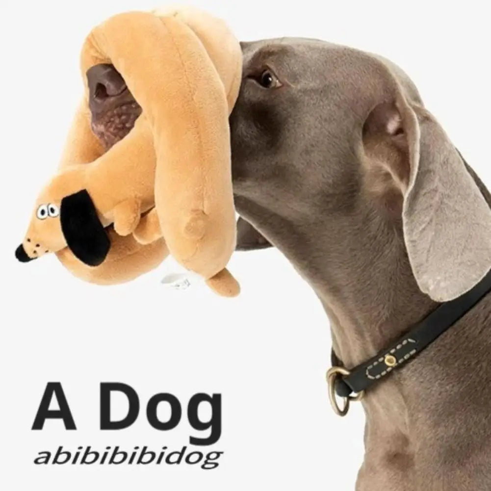Dachshund Squeaky Plush Dog Toy – 100cm Chew & Tug Toy