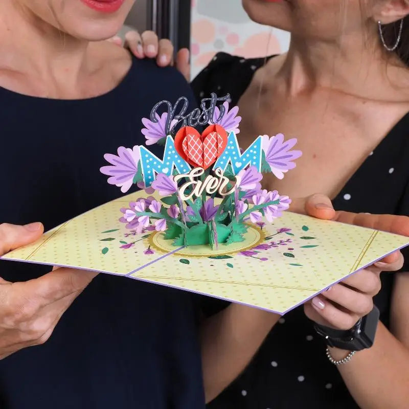 3D Pop-Up Happy Mother's Day Card with Envelope | Eco Paper Greeting Card Peaceful Pleasures Health and Wellness