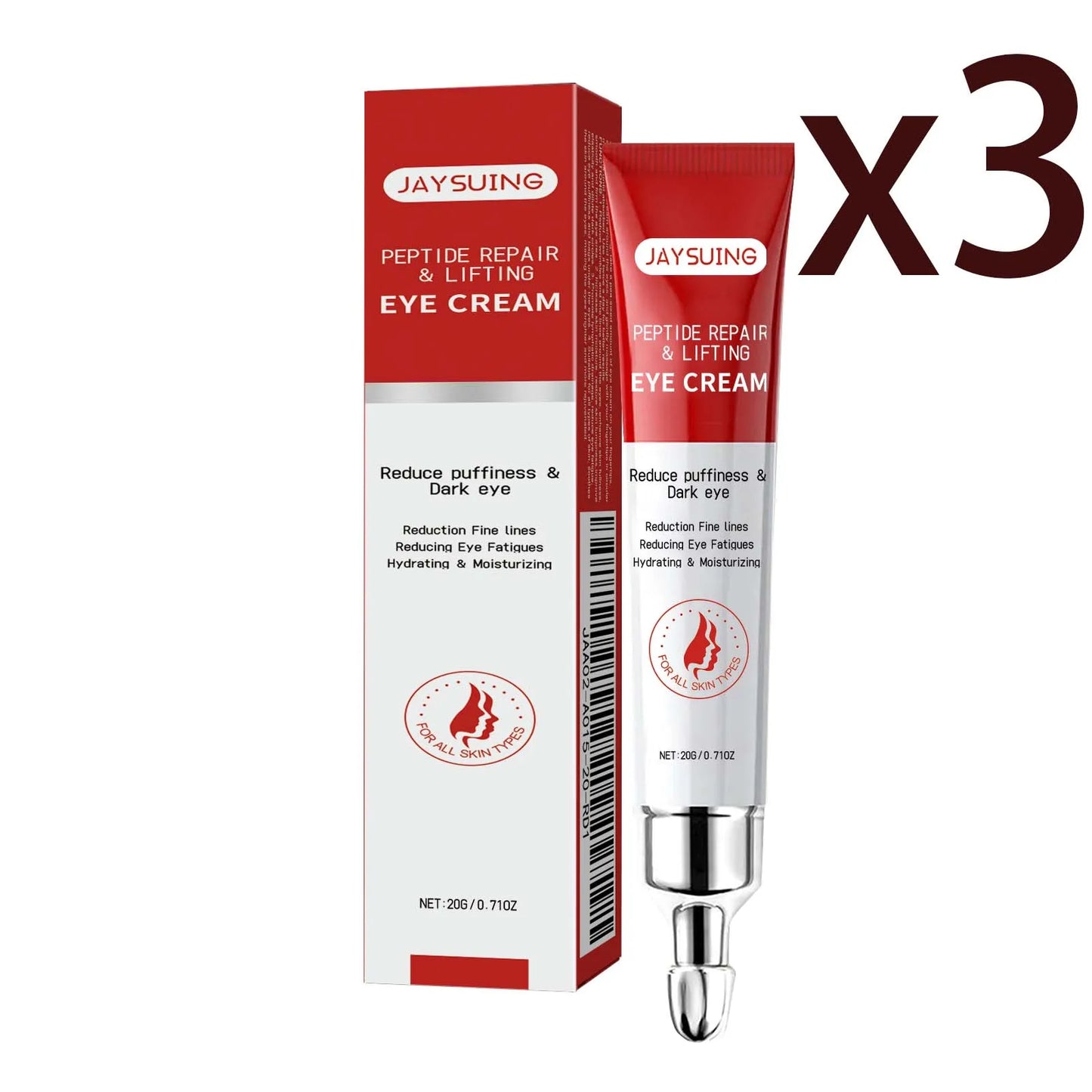 Peptide Repair Lifting Eye Cream Removal Eyes Bags Firming Relieve Eye Fatigue Eliminate Edema Brighten Fade Dark Circles Serum Peaceful Pleasures Health and Wellness 3x20g 20g