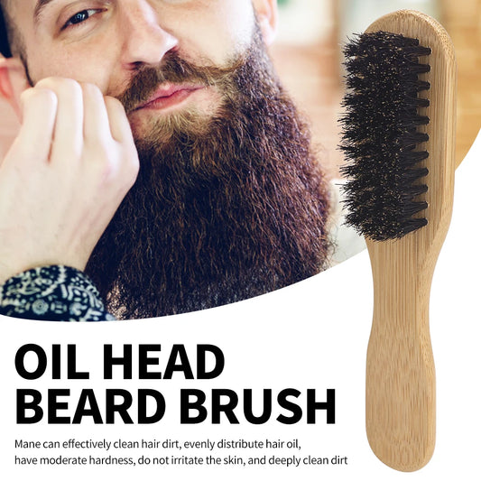 Salon Barbershop Wooden Handle Boar Bristle Beard Brush Soft Hair Cleaning Brush Broken Hair Remove Comb Men Beard Shaving Tools Peaceful Pleasures Health and Wellness
