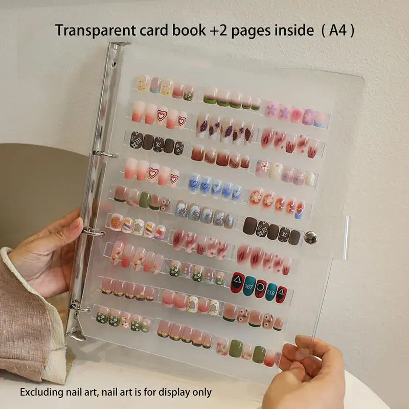 Loose Leaf Nail Art Piece Display Book A4/A5/A6 Inner Page Press On Nail Storage Album Manicure Color Chart Organizer Peaceful Pleasures Health and Wellness A4 with 2 pages