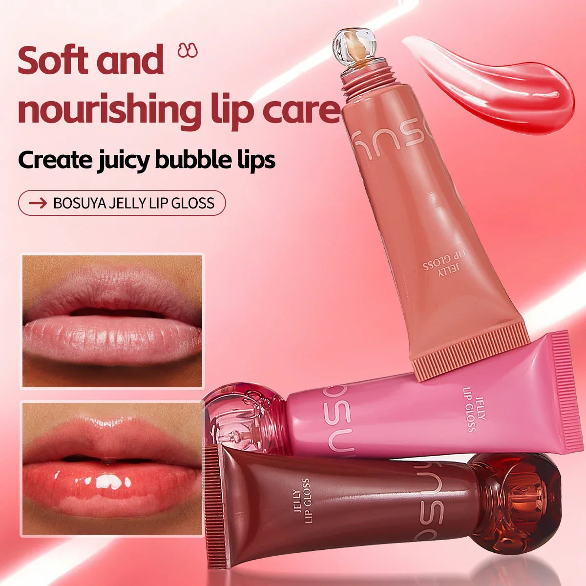 Moisturizing Jelly Lip Gloss – Waterproof & Non-Stick
