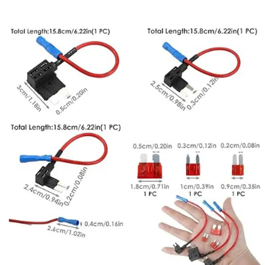 New 2PCS 12V Fuse Holder Add-a-circuit TAP Adapter Micro2 Mini Small Standard ATM Auto Fuse With Peaceful Pleasures Health and Wellness