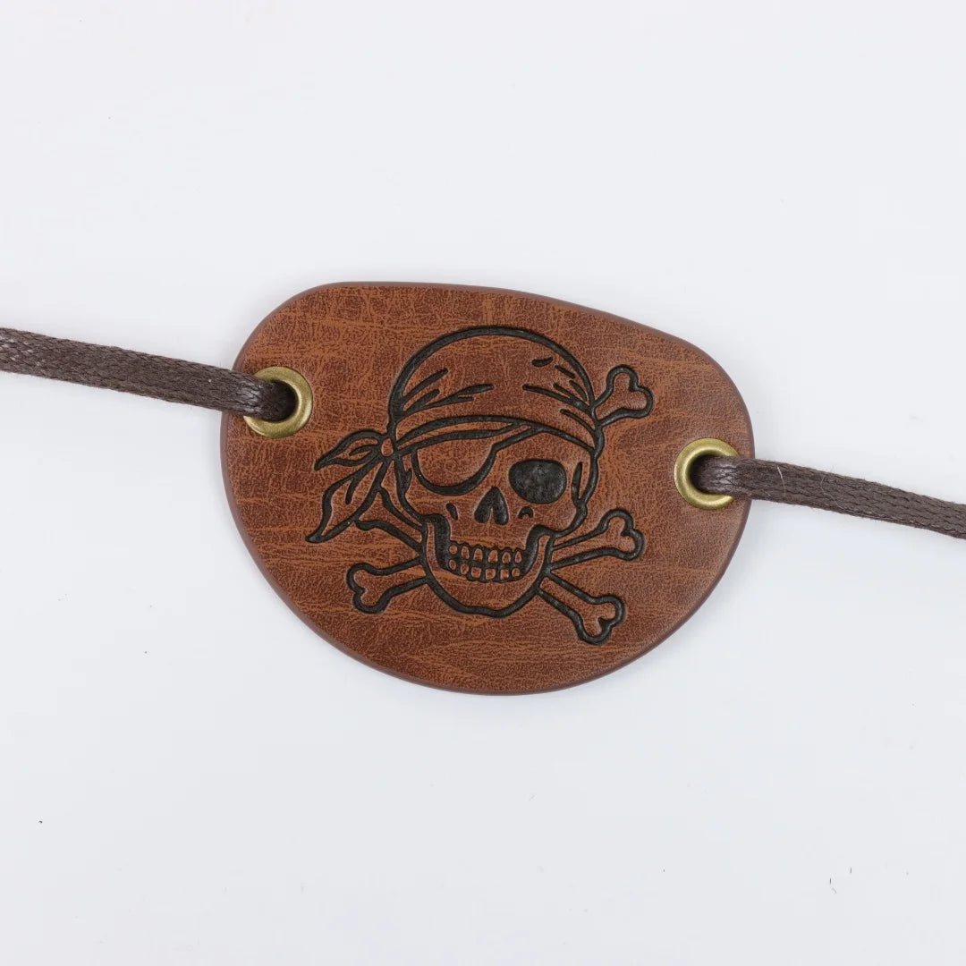 Vintage Faux Leather Belt Pirate Eye Patch Medieval Embossed Mask