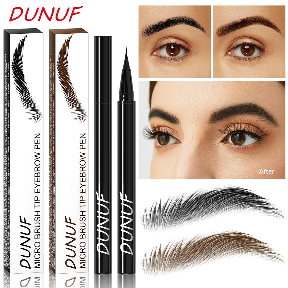 DUNUF Ultra-Fine Waterproof Liquid Eyebrow Pencil – Black & Brown