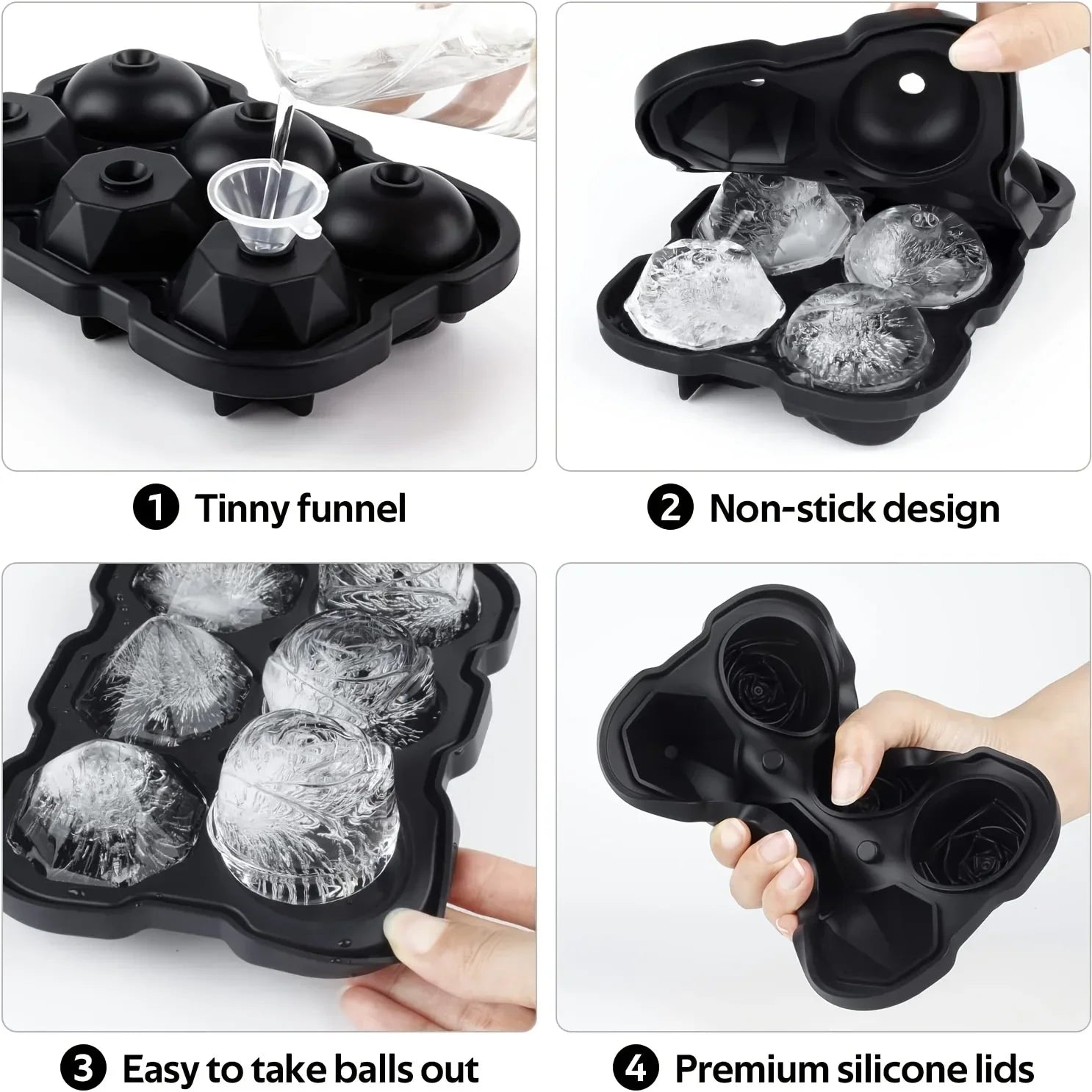 1pc Diamond & Rose Shaped Ice Cube Mould, Modern Silicone Ice Cube Maker Tray For Bar, Office Peaceful Pleasures Health and Wellness