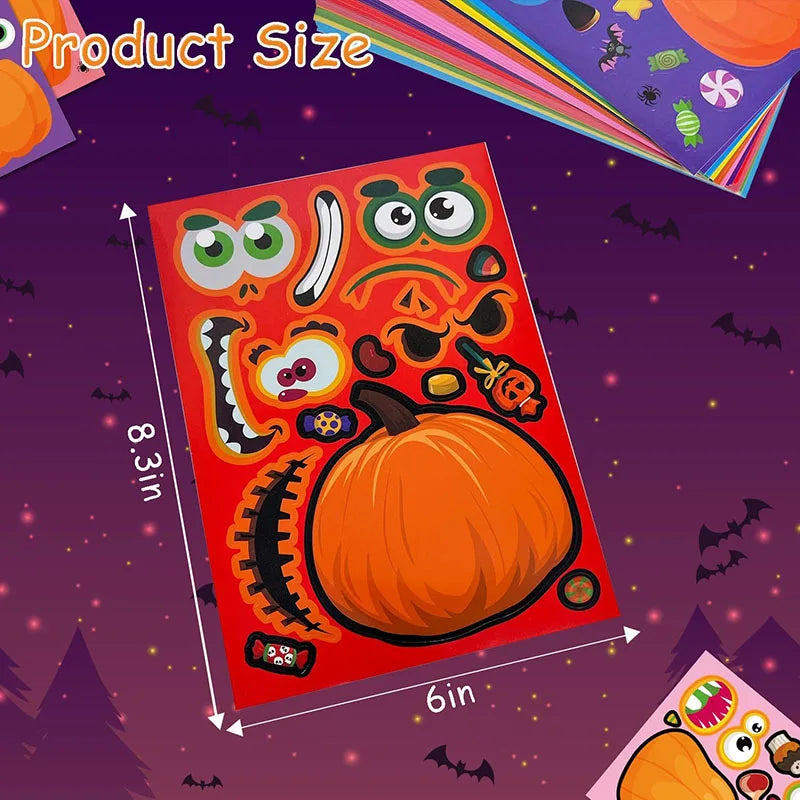 Funny Make Pumpkin Stickers Kids Toddlers 14 Different Designs Face