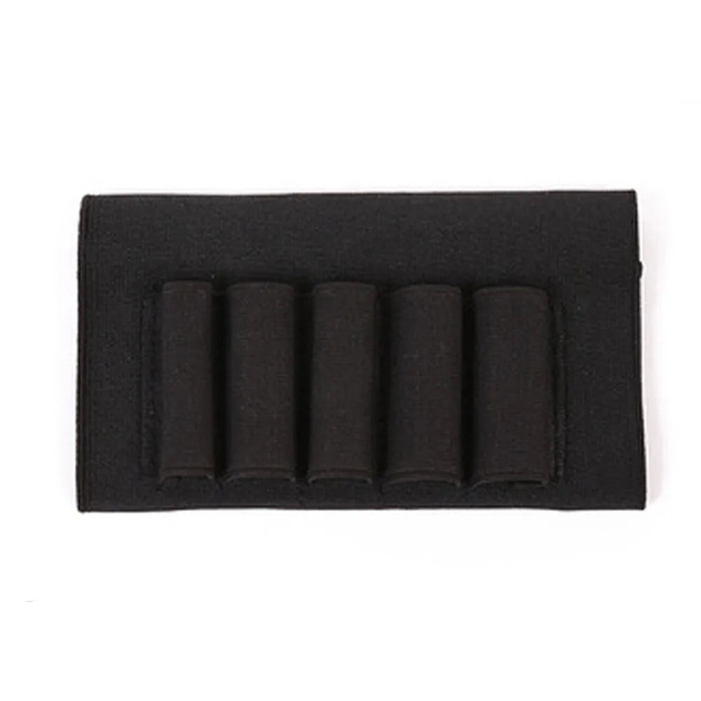 Hunting Shotgun Cartridge Belt Airsoft Magazine Pouch Tactical 5 Shotgun Shell 12 / 20GA Bandolier Gauge Ammo Holder bag Peaceful Pleasures Health and Wellness black color