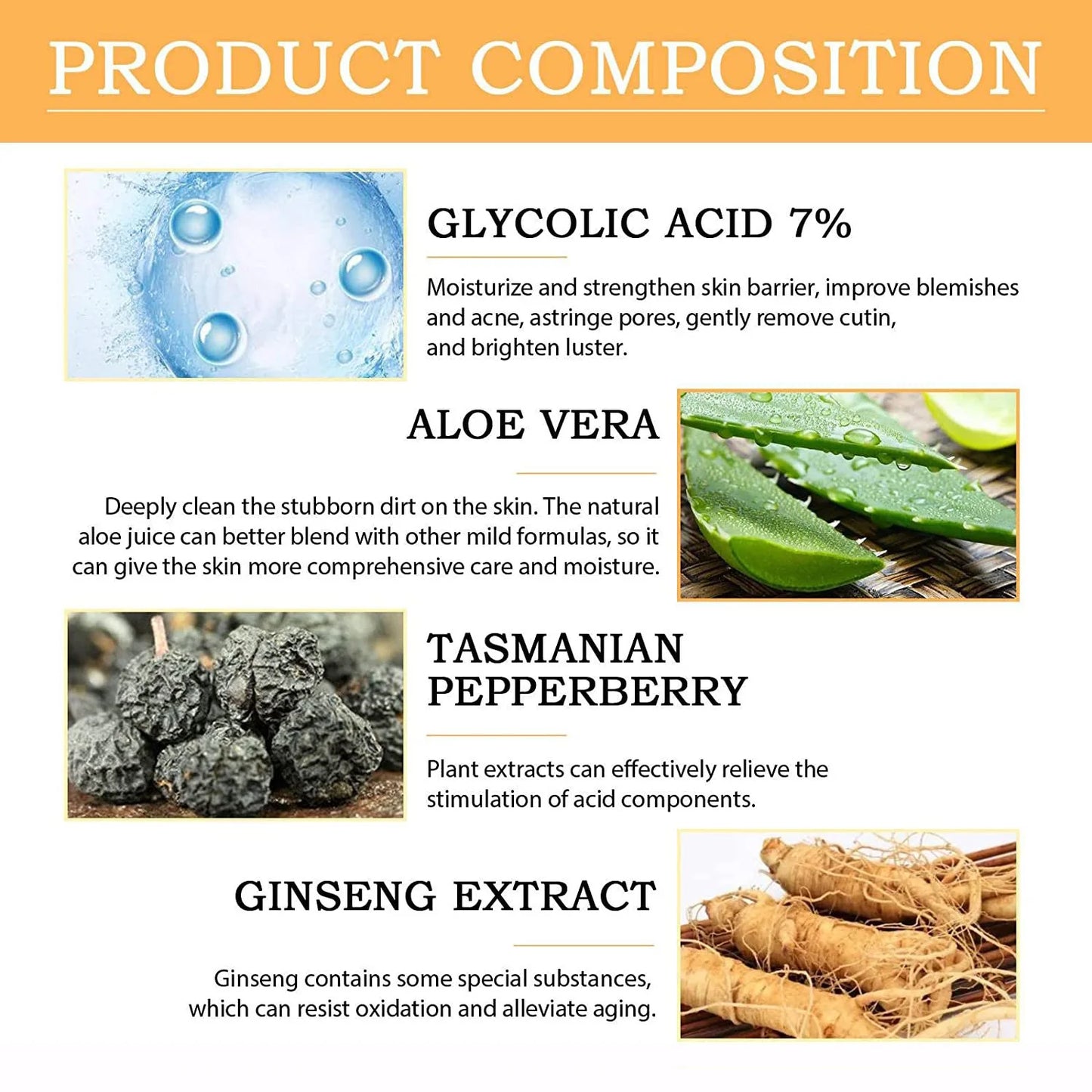 Glycolic Acid Skin Lotion moisturizes skin with 7% glycolic acidGlycolic AcidAloe VeraTasmanian Pepper FruitGinseng ExtractRejuv Peaceful Pleasures Health and Wellness