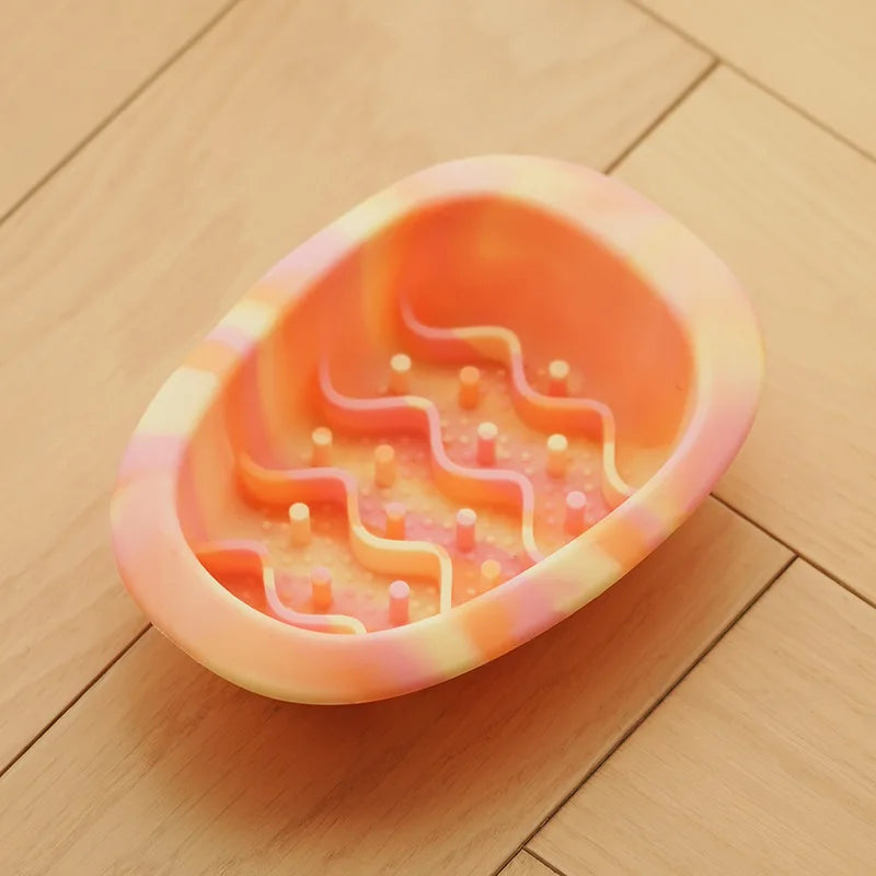 Anti Overturning Slow Eating Silicone Bowl for Cats and Dogs Universal Pet Bowl Anti Slip Small Medium Sized Dogs Anti Choking Peaceful Pleasures Health and Wellness Small D